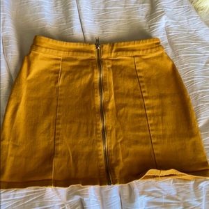 Yellow Zip Up Skirt
